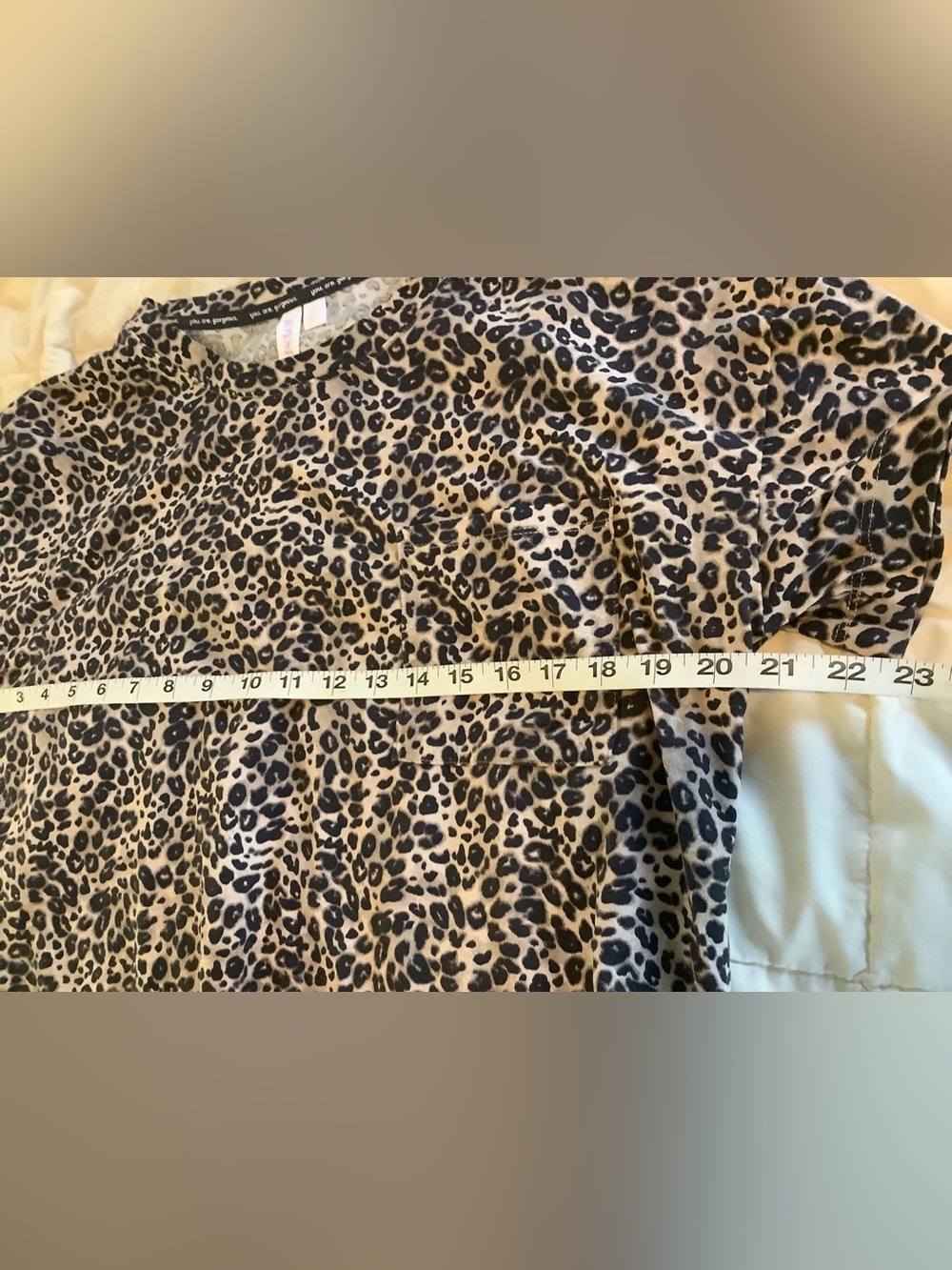 You Are Gorgeous Leopard Print Tee - Black and Cream. - Picture 3 of 5